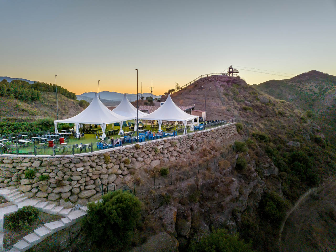 Aerial cinematic production shot